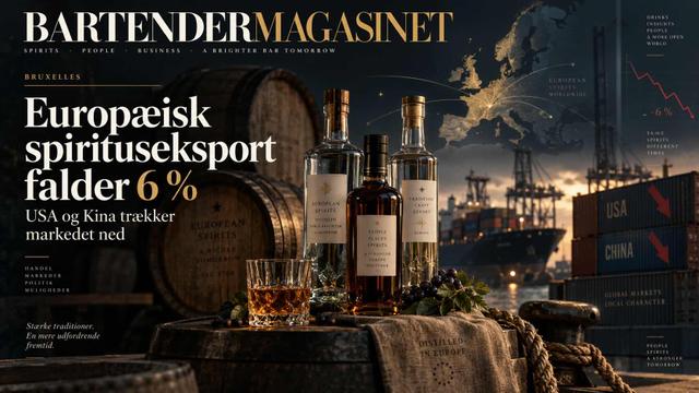Europæisk spirituseksport falder 6 procent: USA og Kina trækker markedet ned
